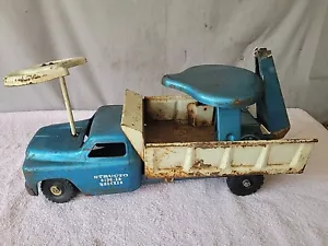 O•Vintage 1950's Structo Toys Blue And White Ride-Er Tow Truck - Picture 1 of 19