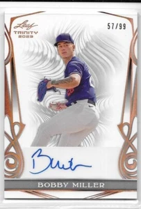 2023 Leaf Trinity Baseball Bobby Miller Bronzo Auto 57/99 - Foto 1 di 2