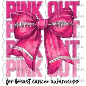 Sublimation Transfer Breast Cancer Pink Out Ready To Press Heat Transfer - Picture 1 of 1