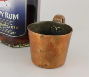 Vintage Copper One and Half Gill Rum Measure Cup. Gaskell & Chambers Grog Mug - Picture 1 of 18