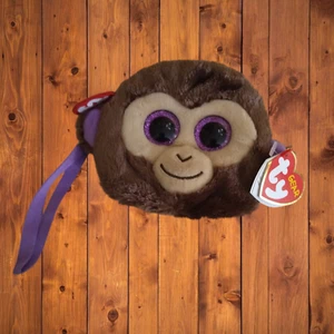TY Gear COCONUT Monkey Wristlet Zipper Coin Purse Wallet Wristlet With Tags - Picture 1 of 4