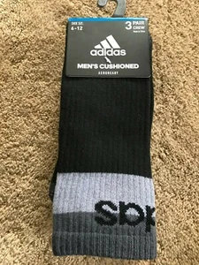Adidas Mens Cushioned Aeroready Crew Socks Grey Grey 3 Pr Sz 6-12 Large - Picture 1 of 5