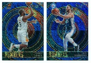 2020-21 SELECT BASKETBALL NUMBERS BLUE SHIMMER PRIZM - CHRIS PAUL & BEN SIMMONS