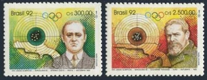 Brazil 2349-2350, MNH damaged gum. Olympics Barcelona-1992. Medalists, shooting - Picture 1 of 1