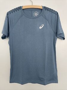 ASICS Stripe Herren T-Shirt Sport Fitness Shirt blau Gr. S