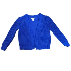 New Girl's Blue Cable Knit Cardigan Sweater size XS (4/5) - Picture 1 of 6