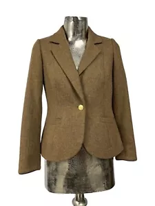 JOULES Jacket Tweed Blazer Size Small 10 Womens WOOL Riding Vintage Brown EU38 - Picture 1 of 18