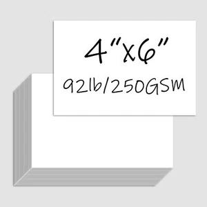 100 Pack 4x6 White Cardstock Paper, 92lb/250GSM Heavyweight Blank Card, Thick - Picture 1 of 8