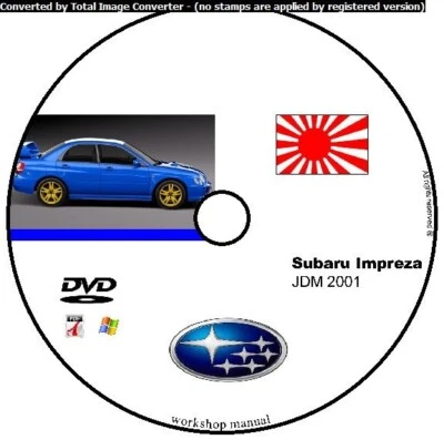 SUBARU IMPREZA 2001 JDM MANUALE OFFICINA WORKSHOP MANUAL CD DVD SERVICES - Immagine 1 di 4