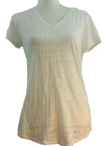 Dry Tek Gear blouse Womens Small White athleisure lightweight SS V-neck summer - Picture 1 of 7