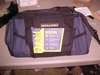 Brand new Irwin 12" Wide Mouth Tool Bag With Shoulder Strap Blue Black ShipsFree - Image 1 of 2