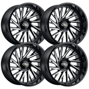 (Set-4) Cali Off-Road Purge 20x10 5x127 -25mm Black Milled Wheels Rims 20 Inch - Picture 1 of 4