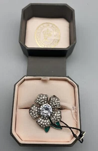 JUICY COUTURE Pave Silver Gemstone Flower Ring Ring New With Box & Tags! - Picture 1 of 5