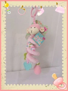 ☻ - Kuscheltier Aktivitätsspiralen Erwachen Zähne Glocke Schaf rosa Stute Mama - Bild 1 von 2