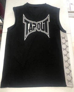 VTG TAPOUT MMA LOGO BLACK JERSEY SLEEVELESS SHIRT Men Small Tag Removed - Picture 1 of 8