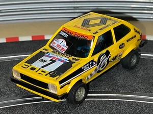 34- Scalextric Exin FORD FIESTA amarillo Ref. 4057 año 1980 slot car 1:32 scx - Picture 1 of 3