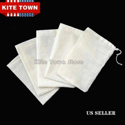 100/300 Cotton Muslin Drawstring Bags Coffee Tea Bath Soap Herb 3x4 4x6 6x8 8x12 - Image 1 of 4