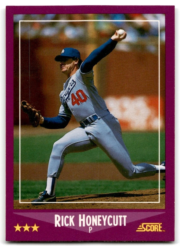 1988 Score Rick Honeycutt Oakland Athletics #87 - Image 1 of 2