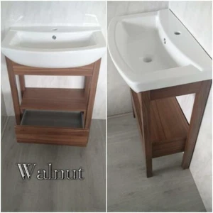 Bristan Sendai Dijon Walnut Contemporary Open Washstand 650mm - Picture 1 of 5