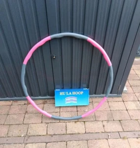 Hula Hoop Fitness Reifen Schaumstoff 90cm rosa/grau zerlegbar - Bild 1 von 4