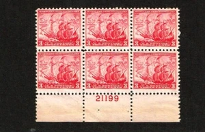 1934 U.S. CLASSIC 5c ARK and DOVE SHIP Plt#Blk of 6 Sc#736 M/VLH/OG - Picture 1 of 1