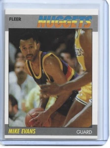Mike Evans 1987-88 Fleer Basketball Card #36-Denver Nuggets - Picture 1 of 2