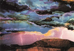 Drama de pradera Tormenta relámpago John C. Thorns Jr & Hays, Kansas, postal de colección - Imagen 1 de 2