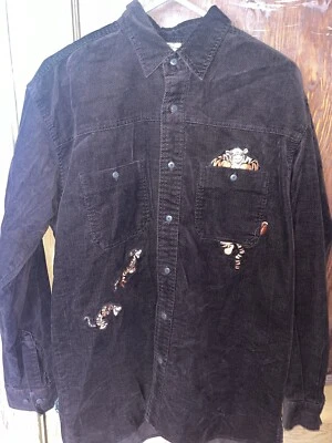 Винтажная мужская коричневая вельветовая рубашка Disney Store Tigger Winnie the Pooh M Shacket - Изображение 1 из 4