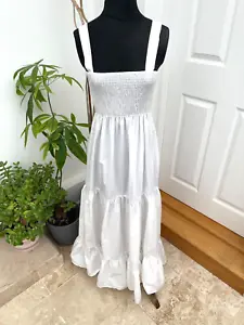 ZARA Maxi Dress Size Small Plain White Stretch Sleeveless Summer BNWT - Picture 1 of 11