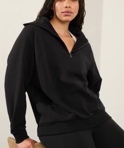 SUDADERA NUEVA CON ETIQUETAS ATHLETA NEGRA EASY FOREVER POLAR 1/4 CREMALLERA 414734 TALLA S - Imagen 1 de 9