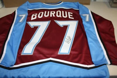 RAY BOURQUE #77 Sewn Stitched Autographed Custom COLORADO AVALANCHE JERSEY JSA - Image 1 of 3
