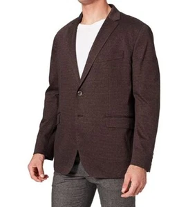 Hackett London jacket 100%Jersey Italian Cotton Modern Fit navy/brown Stretch - Picture 1 of 20