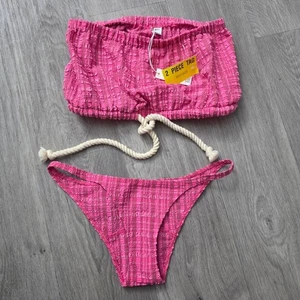 Lisa Marie Fernandez Swimsuit Set Hot Pink Two Piece Beach Bikini - Picture 1 of 8