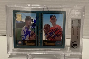 2001 Topps Adam Wainwright Phil Dumatrait Dual Auto Signed Card Beckett BGS - Picture 1 of 3
