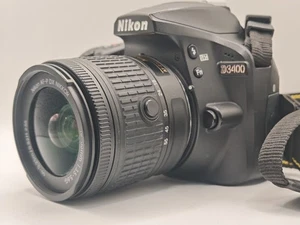 Nikon D3400 DSLR Camera with AF-P DX 18-55 VR Lens - Black - Picture 1 of 8