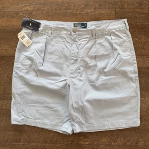 NWT Vintage 2000s Mens Size 40 Blue Polo Ralph Lauren Chino Pleated Tyler Shorts - Picture 1 of 13