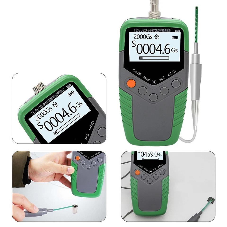 Digitaler Handheld Permanentmagnet Gauss Meter für Tesla Meter 5%/2%/1% TD8620 - Bild 1 von 4