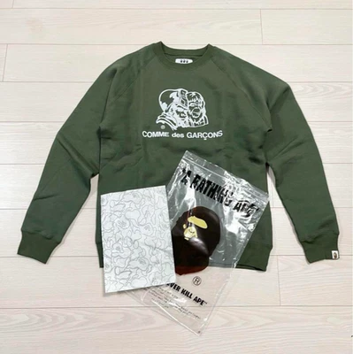 COMME des GARÇONS x A Bathing Ape Reversible Sweatshirt XL Osaka Limited Green - Image 1 of 4