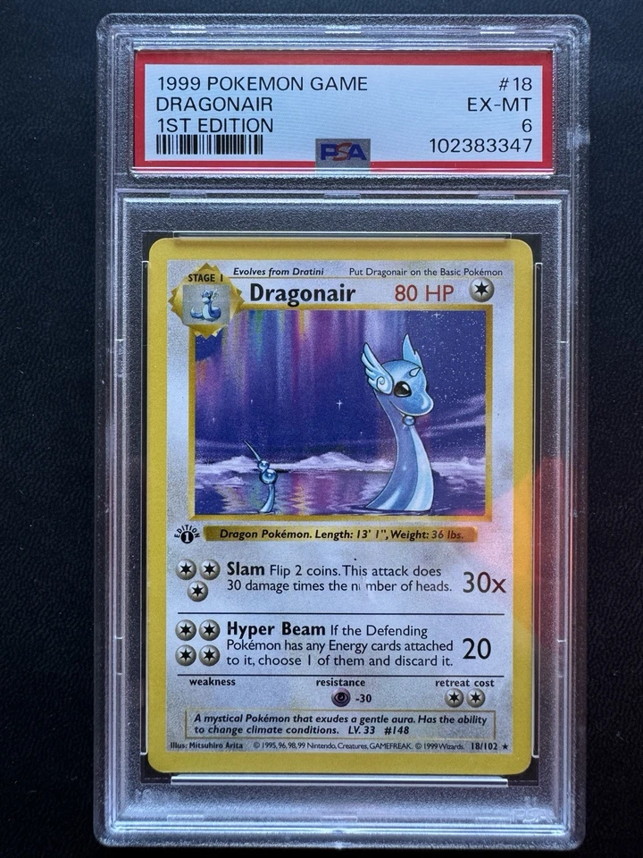 1st Edition Dragonair Rainbow Error 18/102 - Base Set - Ink Smudge Misprint - Image 1 of 4
