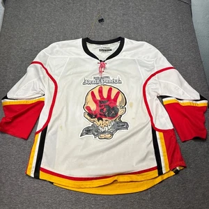 Five Finger Death Punch Mens 2XL Hockey Jersey White Red Black Band Skull Rare - Picture 1 of 9