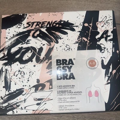 NEW! Brassy Bra SET OF 3 Caramel ADHESIVE BRAS, A-B — Soft Comfy Waterproof Lift - Image 1 of 4
