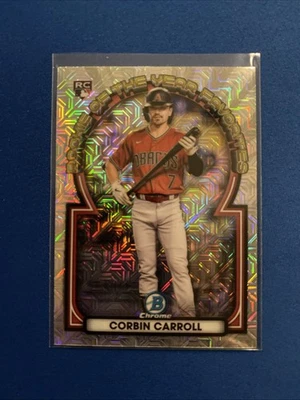 Corbin Carroll 2023 Bowman Chrome Rookie Of The Year Favorites Mojo Refractor!!! - Image 1 of 2