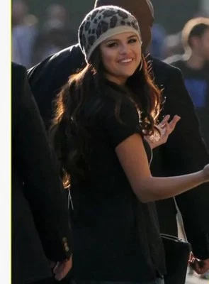 Gorro Free People Estampado Animal Mezcla de Lana Gorra Tejida Cálido Difuso Talla Única Foto 1 de 4