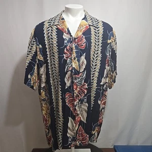 Vintage Hilo Hattie Hawaiian Shirt Mens Size 3XL XXXL Camp Collar Vertical - Picture 1 of 8