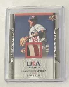 FRANCISCO LINDOR 2009 Upper Deck USA 16U National Team Patch #/65 - 3 Color METS - Picture 1 of 3