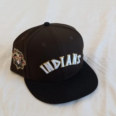 New Era 59Fifty Cleveland Indians Hat Brown Black NWOT Size 7 5/8 - Image 1 of 4