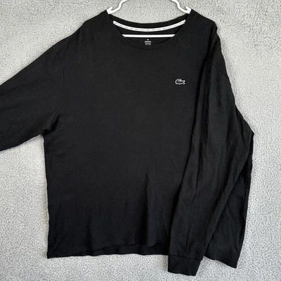 Sudadera Lacoste Ropa de Dormir Para Hombre 2XL Negra Cuello Redondo Térmica Tejido Gofre Logo Foto 1 de 4