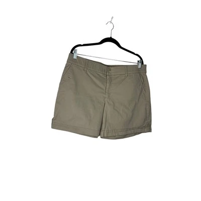 Shorts de sarja Gloria Vanderbilt cor cáqui algemado tamanho 16 em excelente estado usado - Imagem 1 de 3