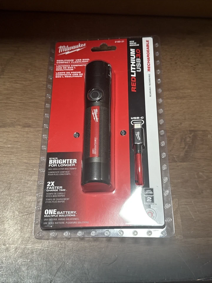 Milwaukee 2160-21 Redlithium USB Rechargeable Compact Flashlight BRAND NEW! - Image 1 of 1