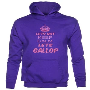 Let?s Not Keep Calm Let's Gallop Funny Horse Riding Kids Hoodie - Picture 1 of 7
